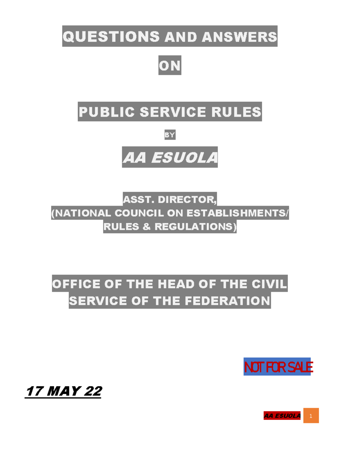 Public Service Rules & Promotion Guidelines - Revision Manual (PSR 2023 ...