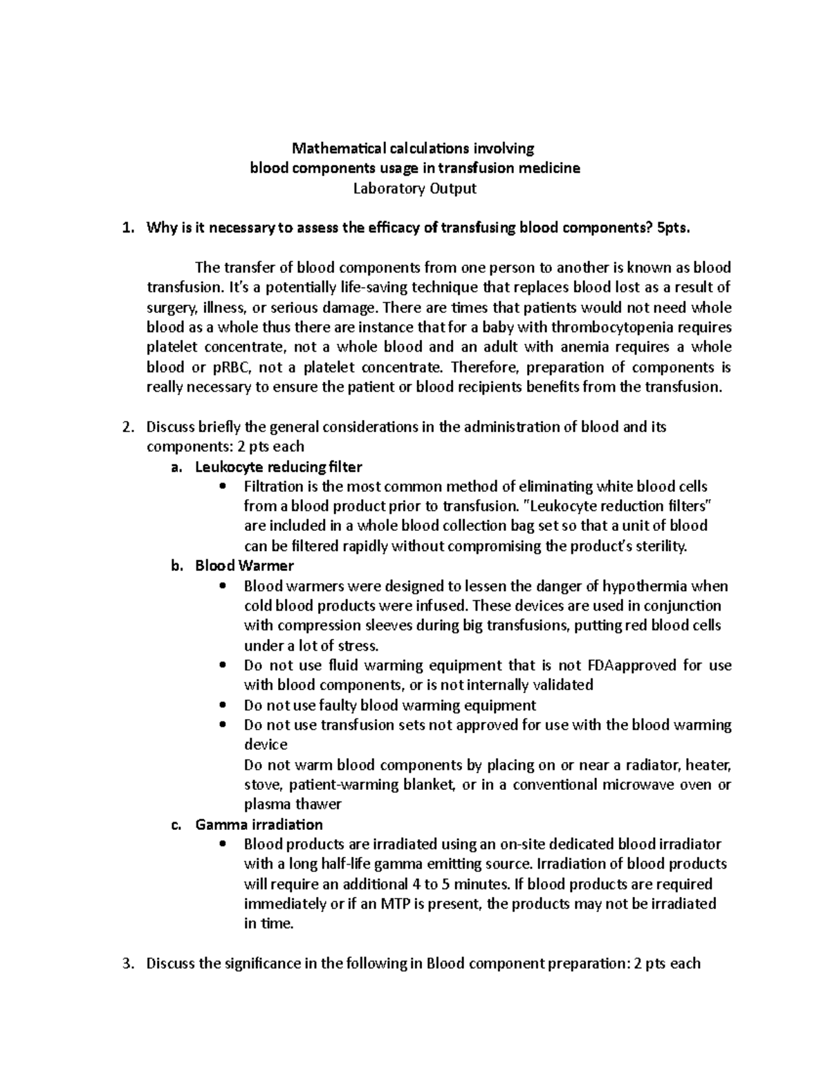 Lab output - Lab Math - science - Mathematical calculations involving ...