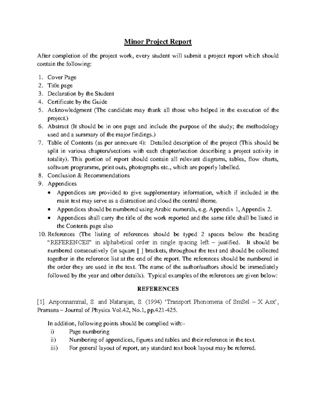Minor Project Report Format and Guidelines - Studocu