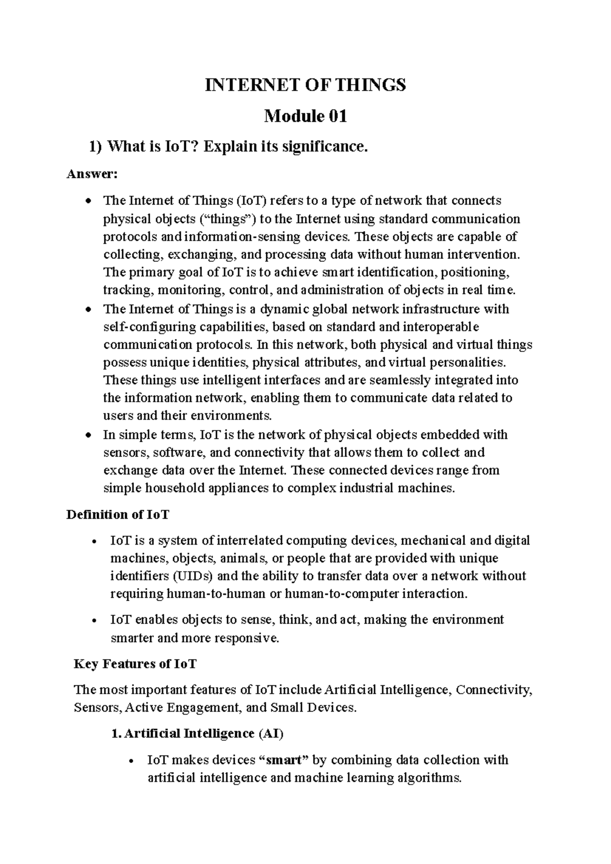 IOT Module 01: Understanding IoT, Its Significance, and IPv6 Role - Studocu