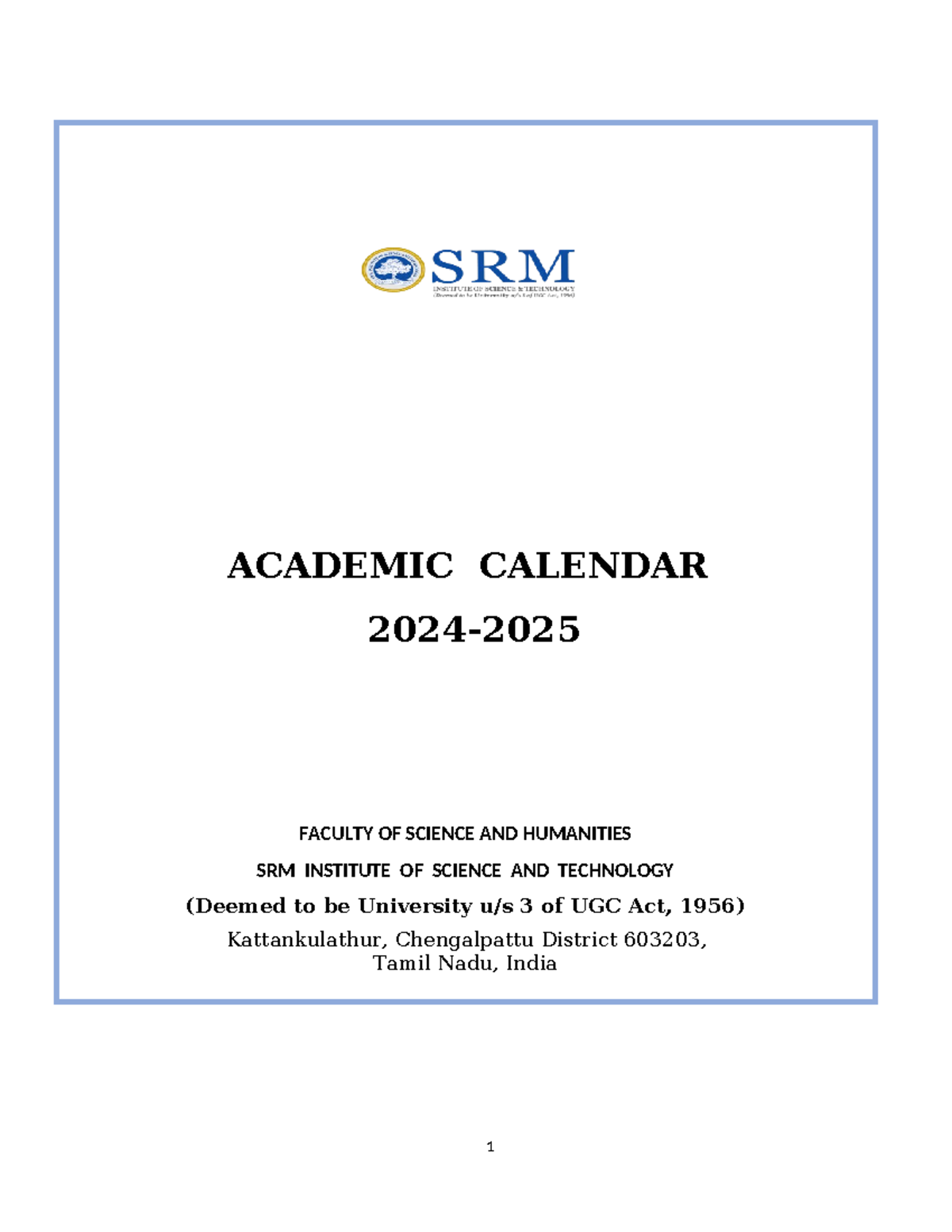 Academic Calender 2024 - 25 - ACADEMIC CALENDAR 2024- FACULTY OF ...