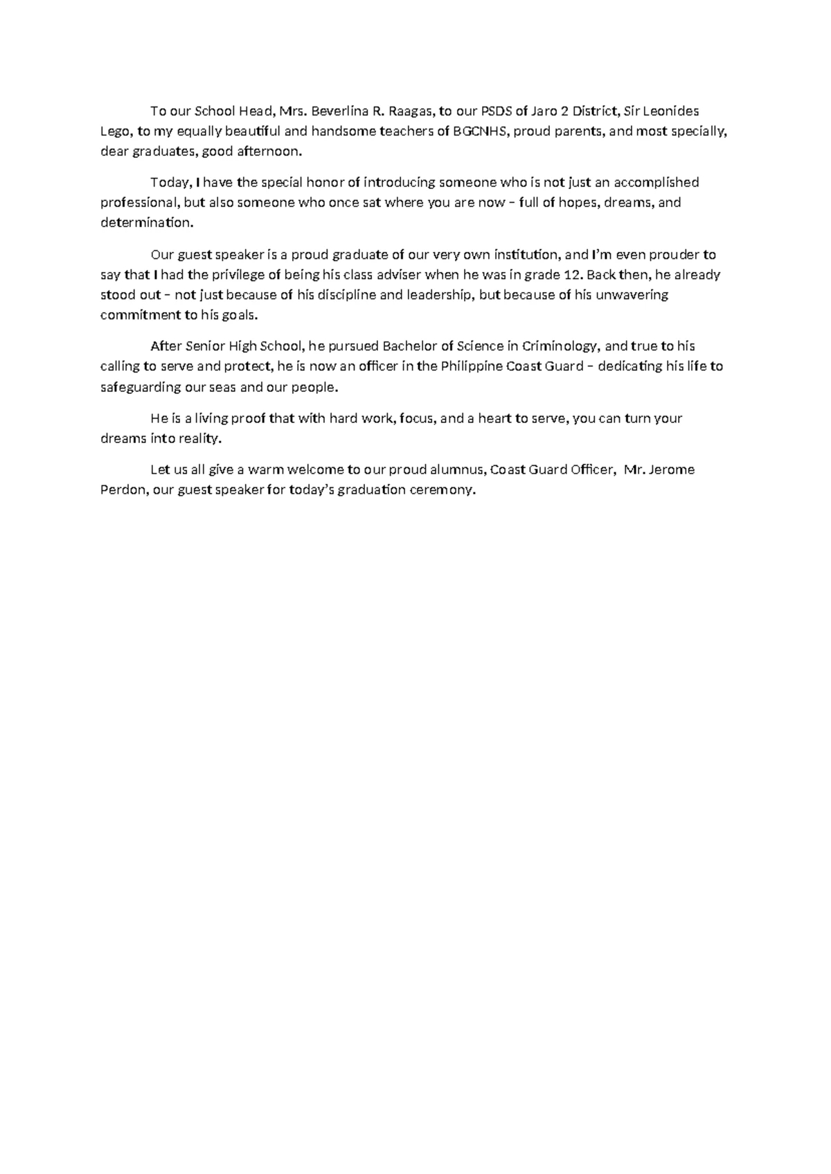 Emcee Script for Recognition Day Program - MC1 & MC2 - Studocu
