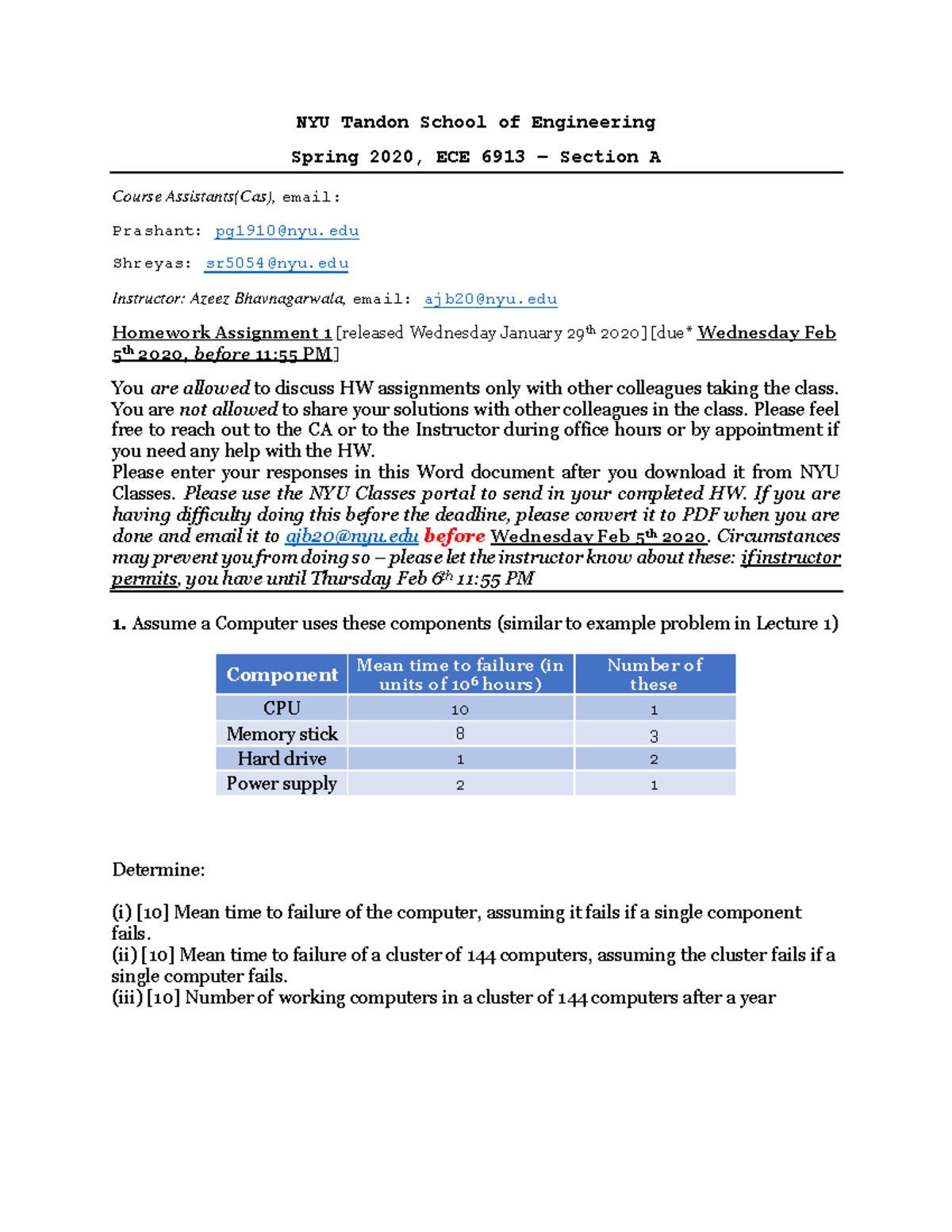 ECE 6913 Section A Homework 1 Solutions and Analysis - Studocu