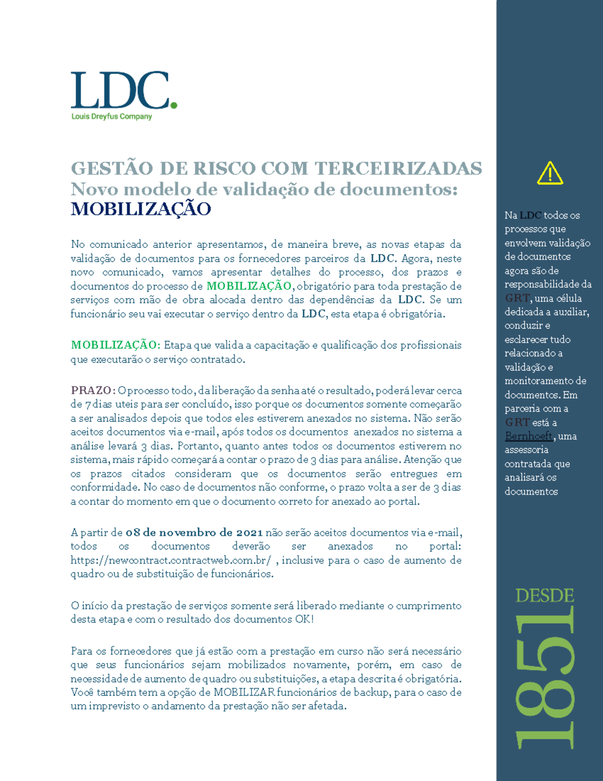 -Comunicado 2 Mobilização - GEST√O DE RISCO COM TERCEIRIZADAS Novo ...