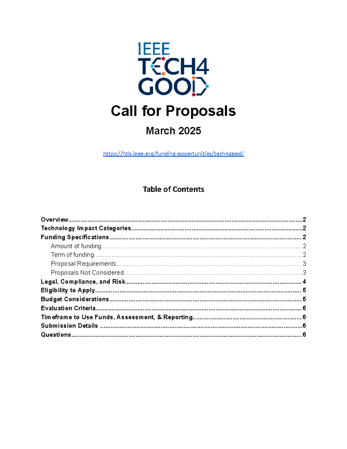 Tech4Good March 2025 Call for Proposals - Call for Proposals - Studocu