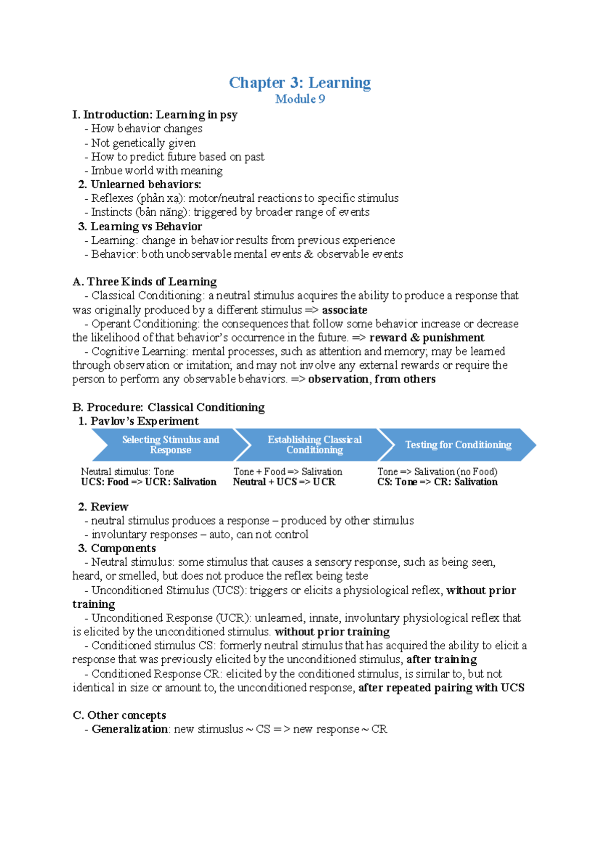 Psychology 101: Chapter 3 - Learning Module 9 Overview - Studocu