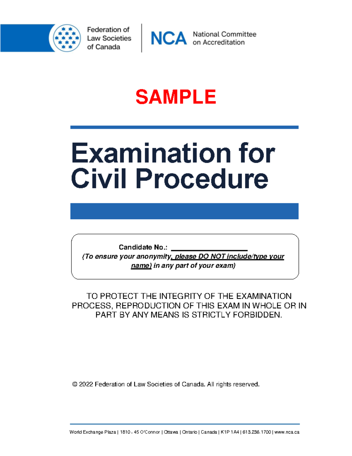 Civil Procedure Sample Exam - NCA Online Format Review - Studocu