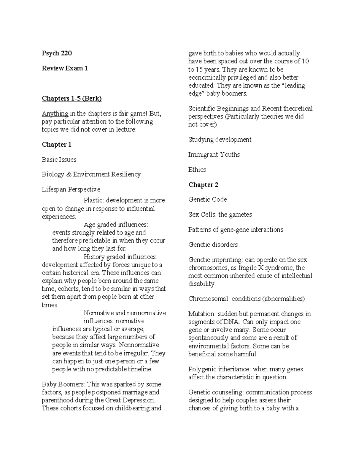 Review Exam One Psychology 220 fall 2024 - Psych 220 Review Exam 1 ...