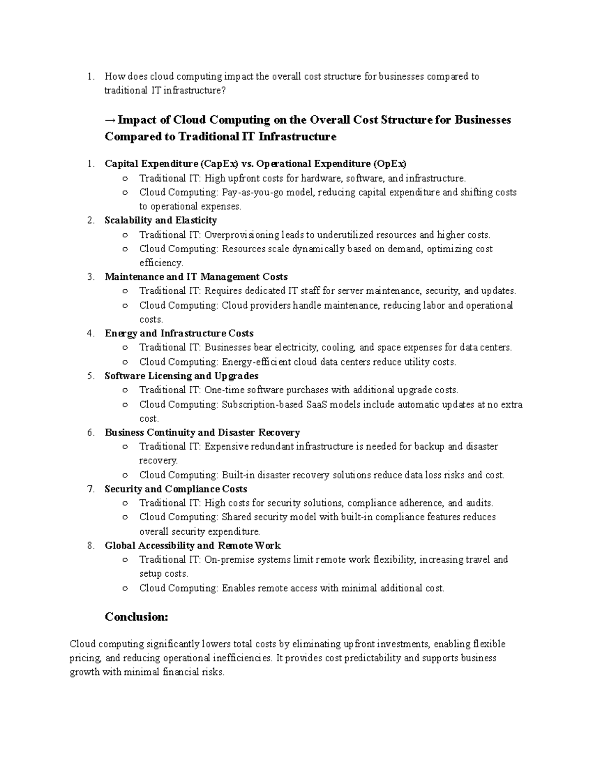 Cloud Computing 2025 - Impact on Business Cost Structures and Benefits ...