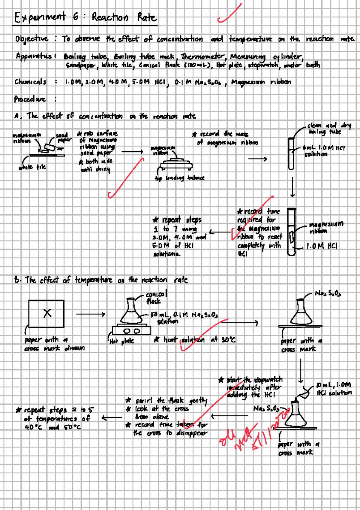 Experiment 6: Reaction Rate - Effect of Concentration & Temp - Studocu