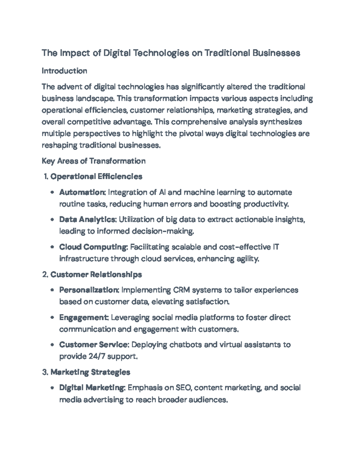 Digital Transformation in Traditional Businesses: A Comprehensive ...