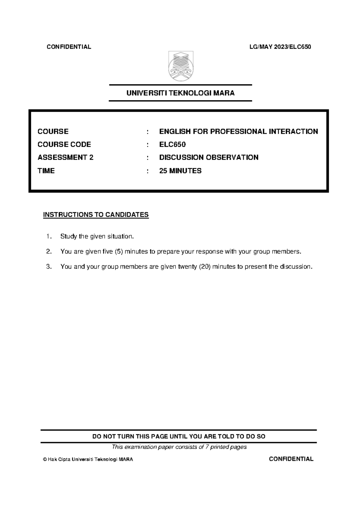ELC 650 Assessment II: Project Planning Discussion Guide - Studocu