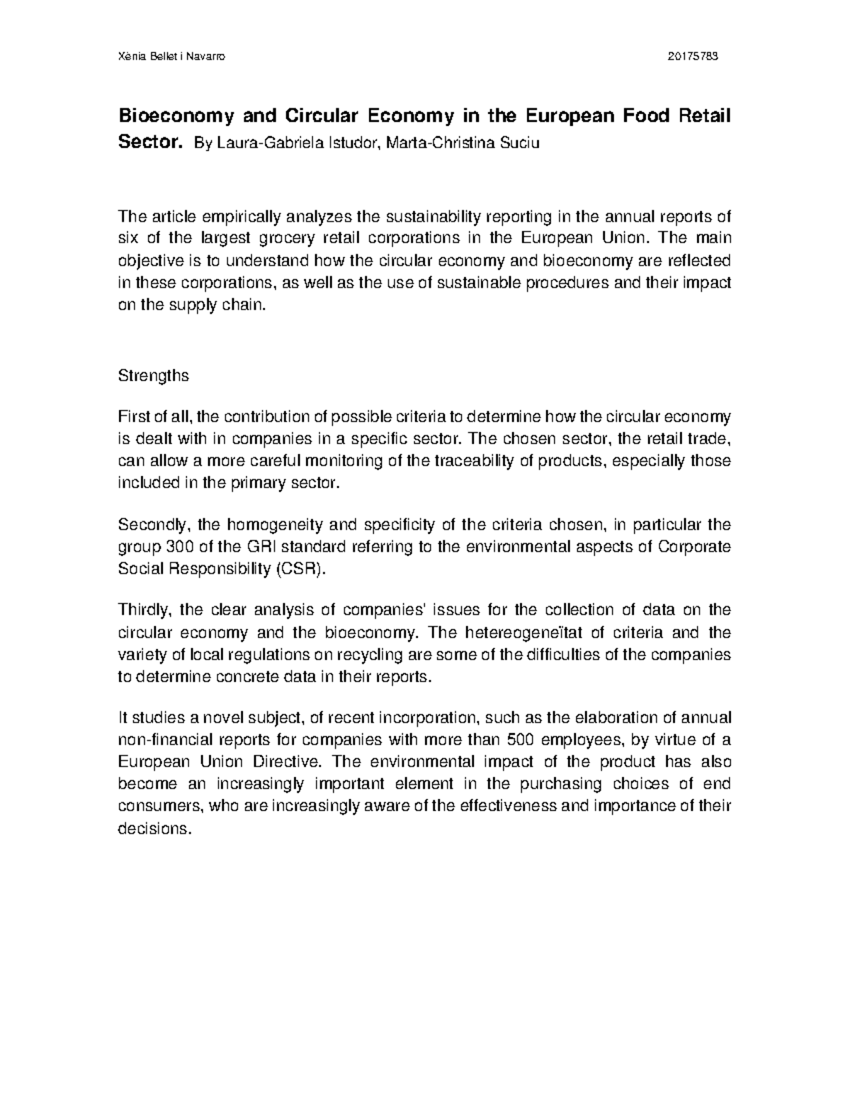 Bioeconomy and Circular Economy in the European Food Retail Sector - By ...