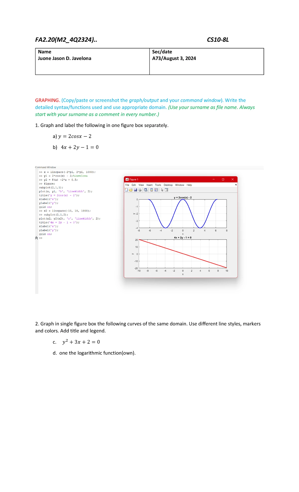 CS10-8L MP8 - MATLAB Conditional Statements & Program Instructions ...