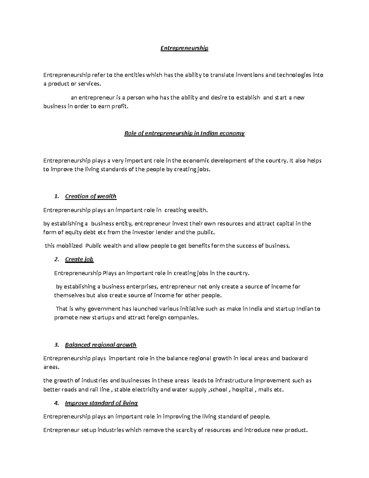 406 Unit 1 - Comprehensive Entrepreneurship Notes and Insights - Studocu