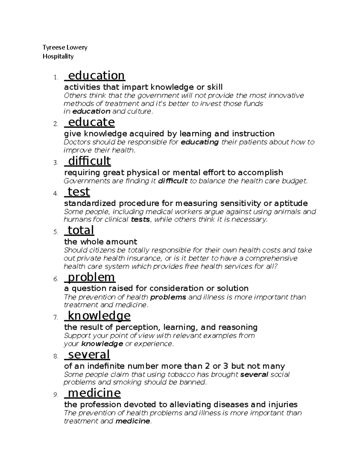 Hospitality notes 19 - Helped with understanding the course better just ...