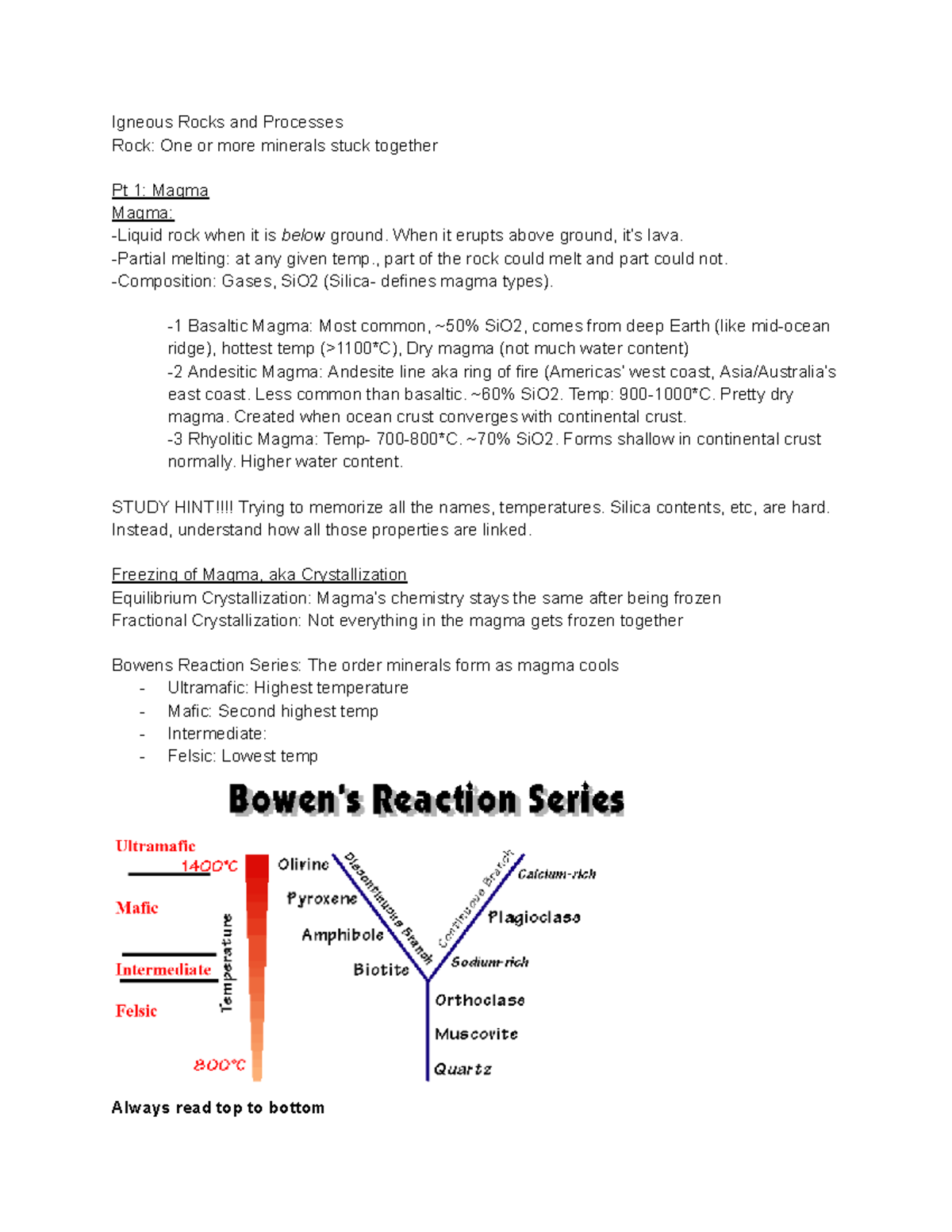 Igneous Rocks and Processes - Geology Study Guide 0537AD30 - Studocu