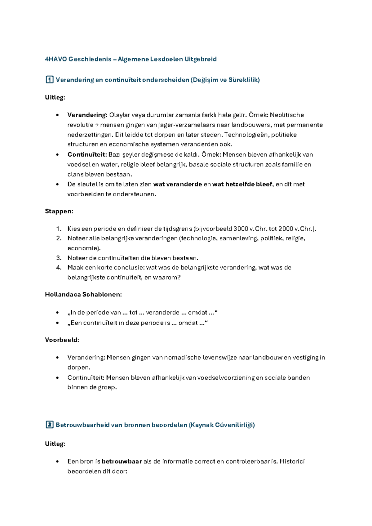 4HAVO Geschiedenis - Lesdoelen: Verandering, Continuïteit ...