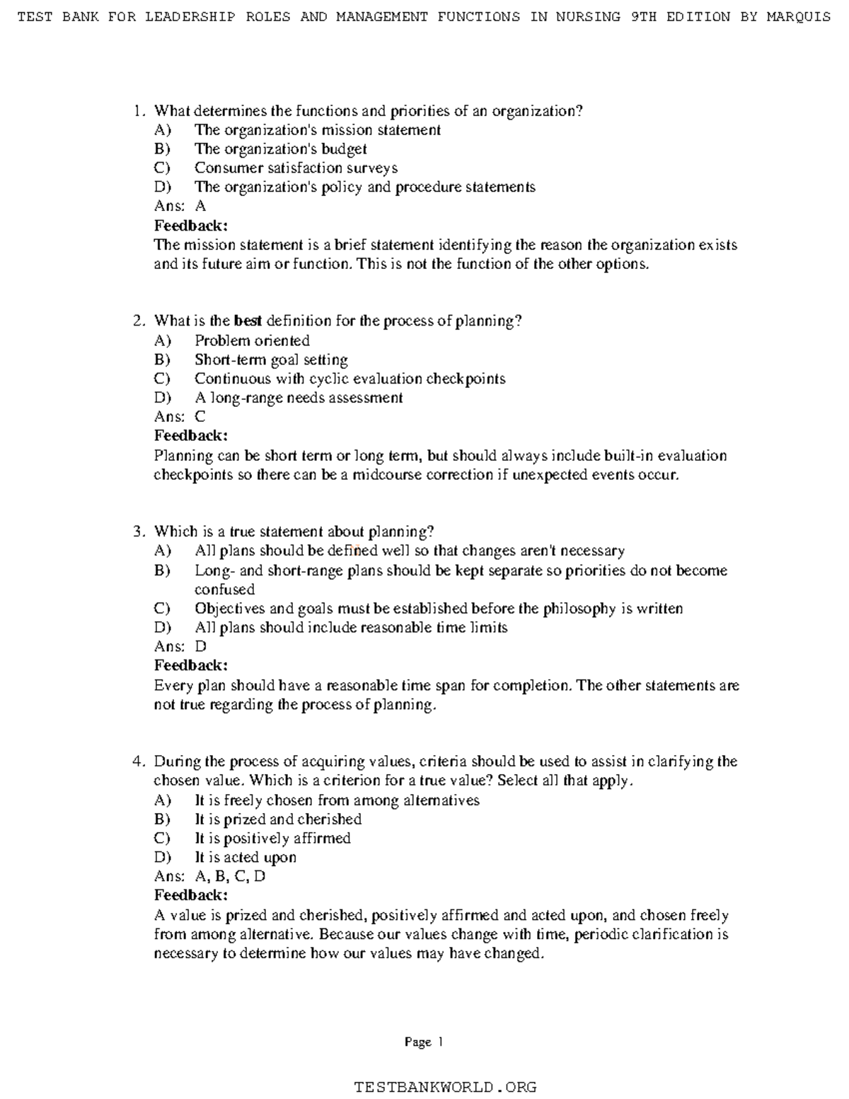 Ch7 Leadership MCQ Study Guide for Exam Preparation - Studocu