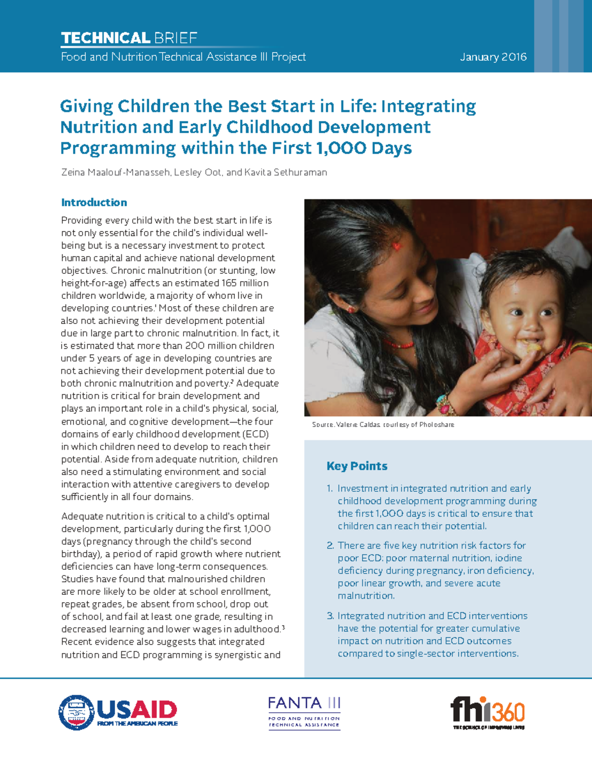 Nutrition Early Childhood Development Technical Brief Jan2016 ...