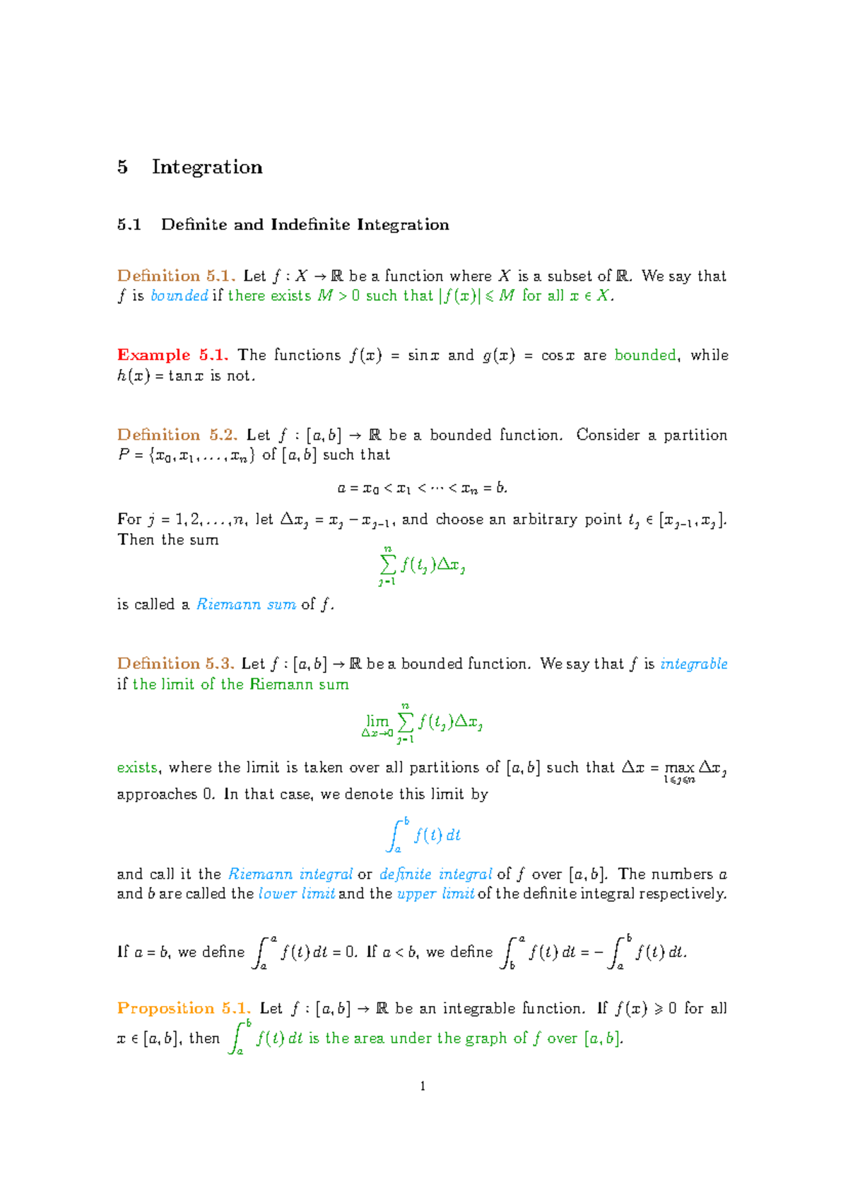 Section 5 - Lecture notes on definite and indefinite integration - Studocu