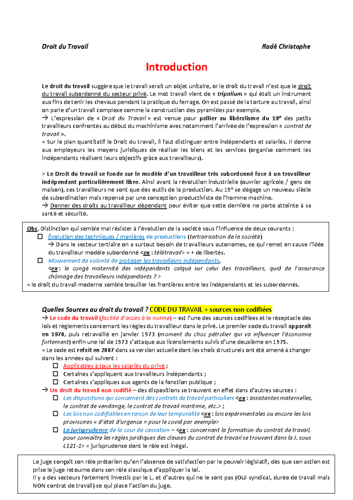 Droit du travail L3 - Droit du Travail Radé Christophe Introduction Le ...
