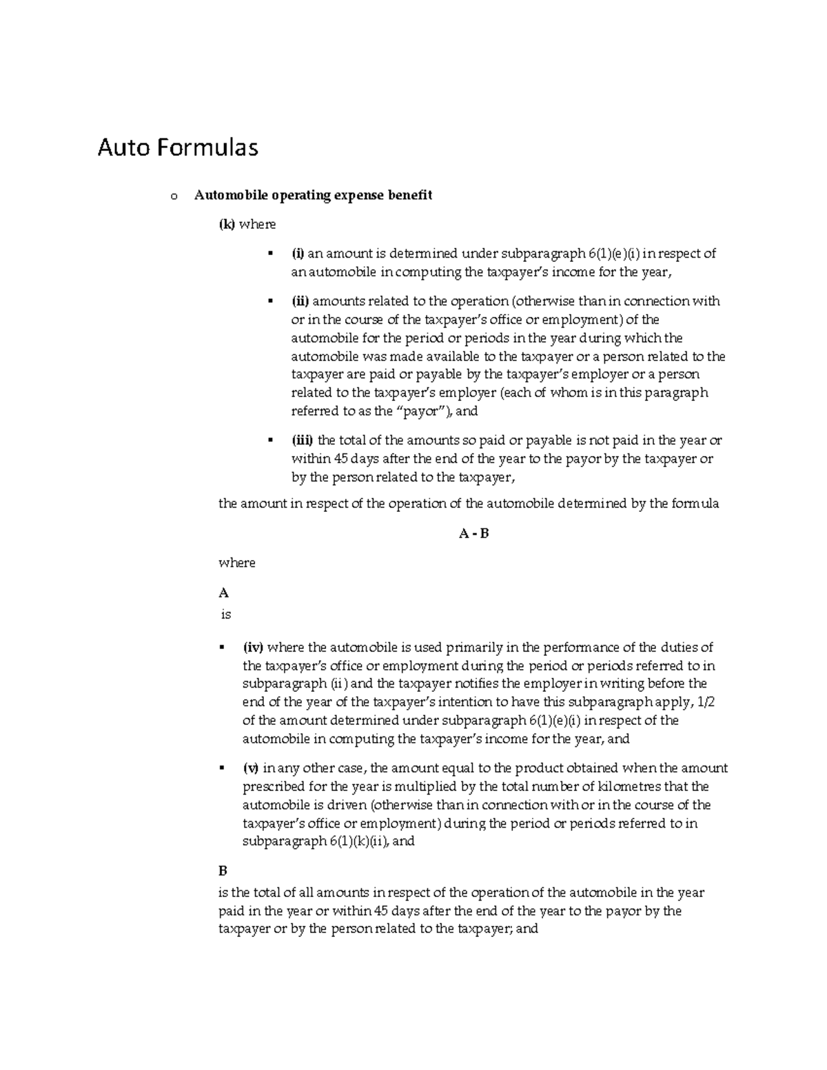 2024 AUTO Formulas: Automobile Operating Expense Benefits Explained ...