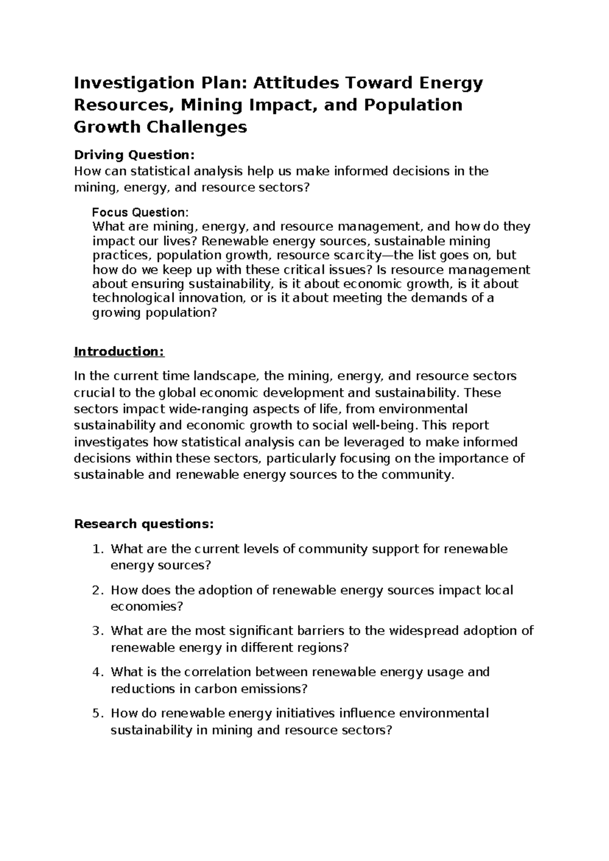 Math investigation HS - idk - Investigation Plan: Attitudes Toward ...