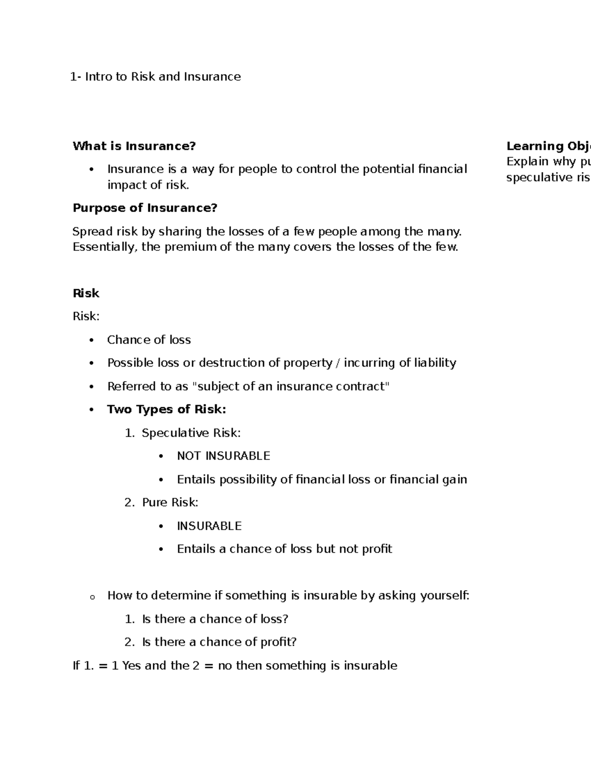 1- Intro to Risk and Insurance: Understanding Insurance Fundamentals ...