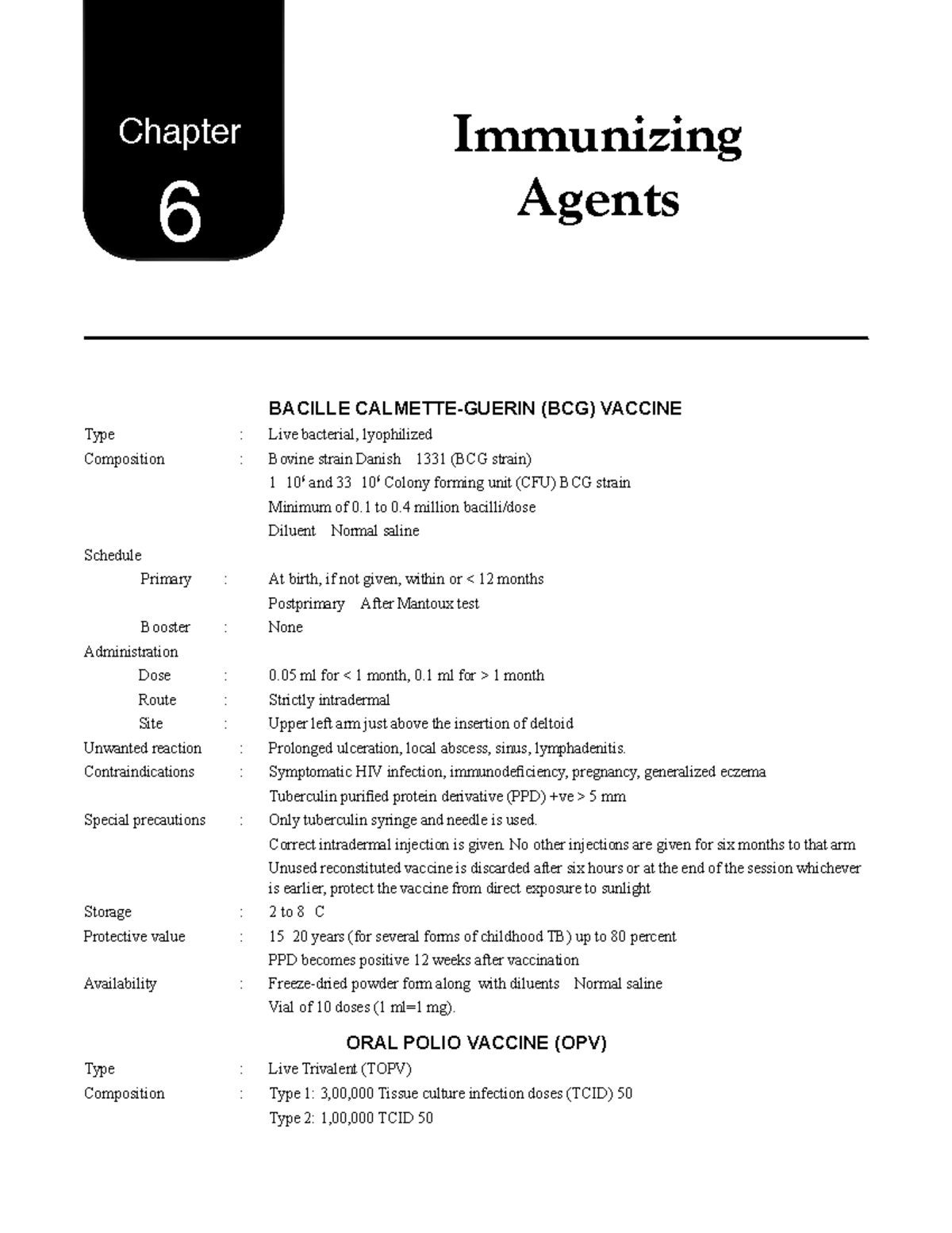 Chapter 6: Immunization Agents Overview (BACILLE BCG Vaccine) - Studocu