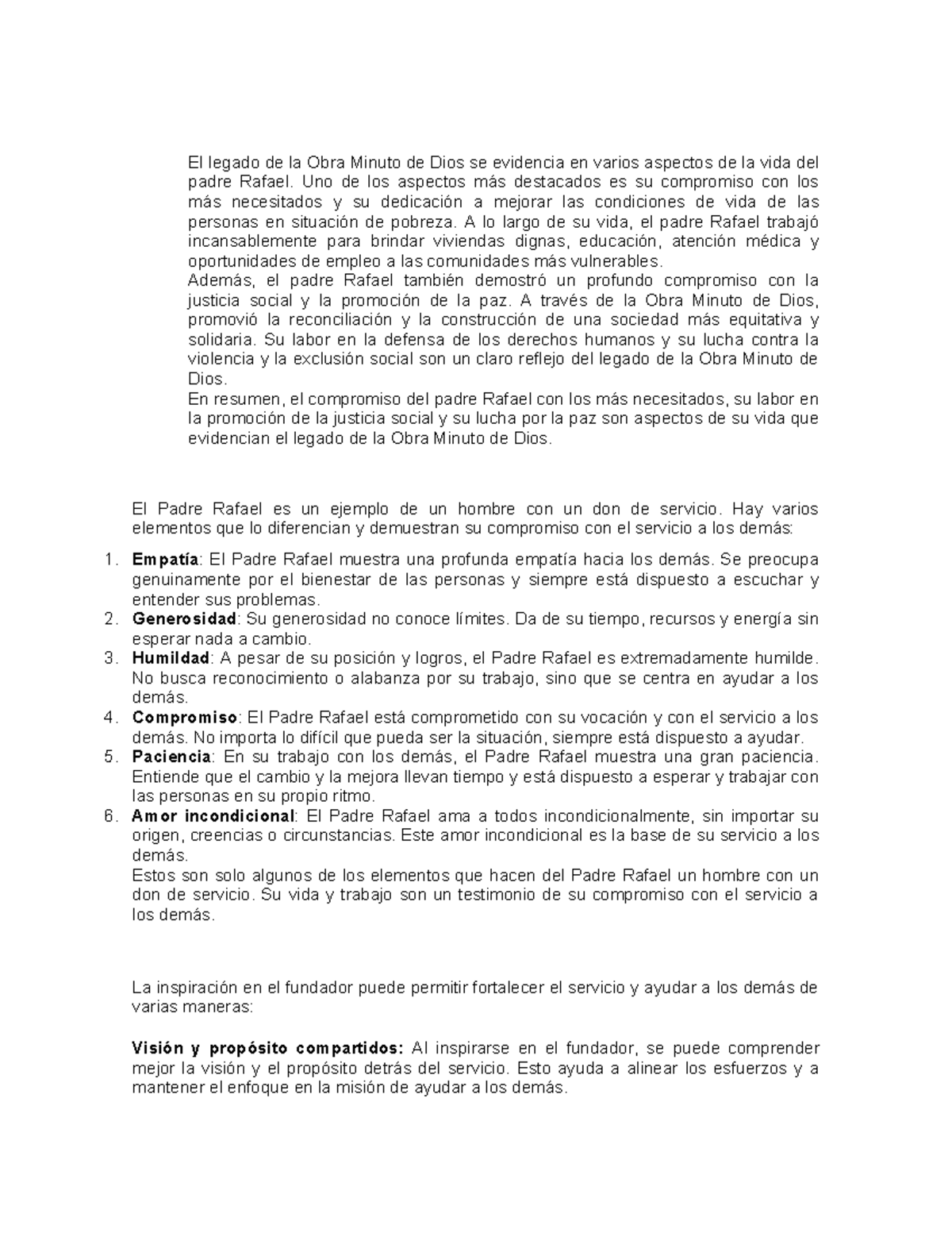 Foro Cátedra: Legado y Compromiso del Padre Rafael en la Obra Minuto de ...