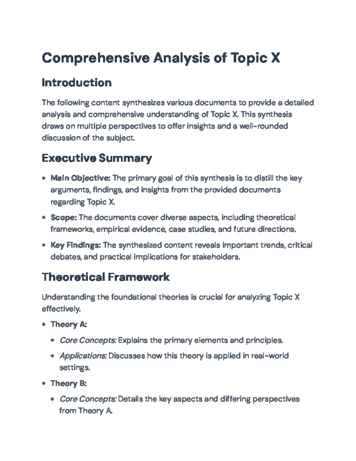 Synthesis of Theoretical and Empirical Insights on Topic X Analysis ...