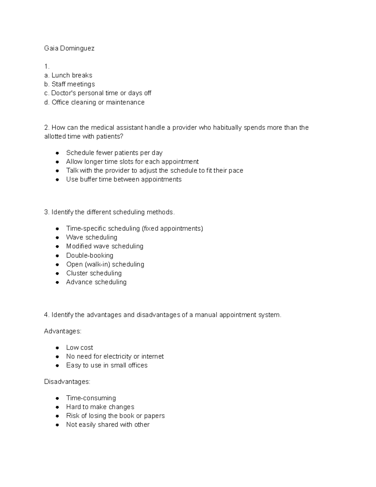 Medical Assistant Scheduling Methods & Systems Overview (Course Code ...