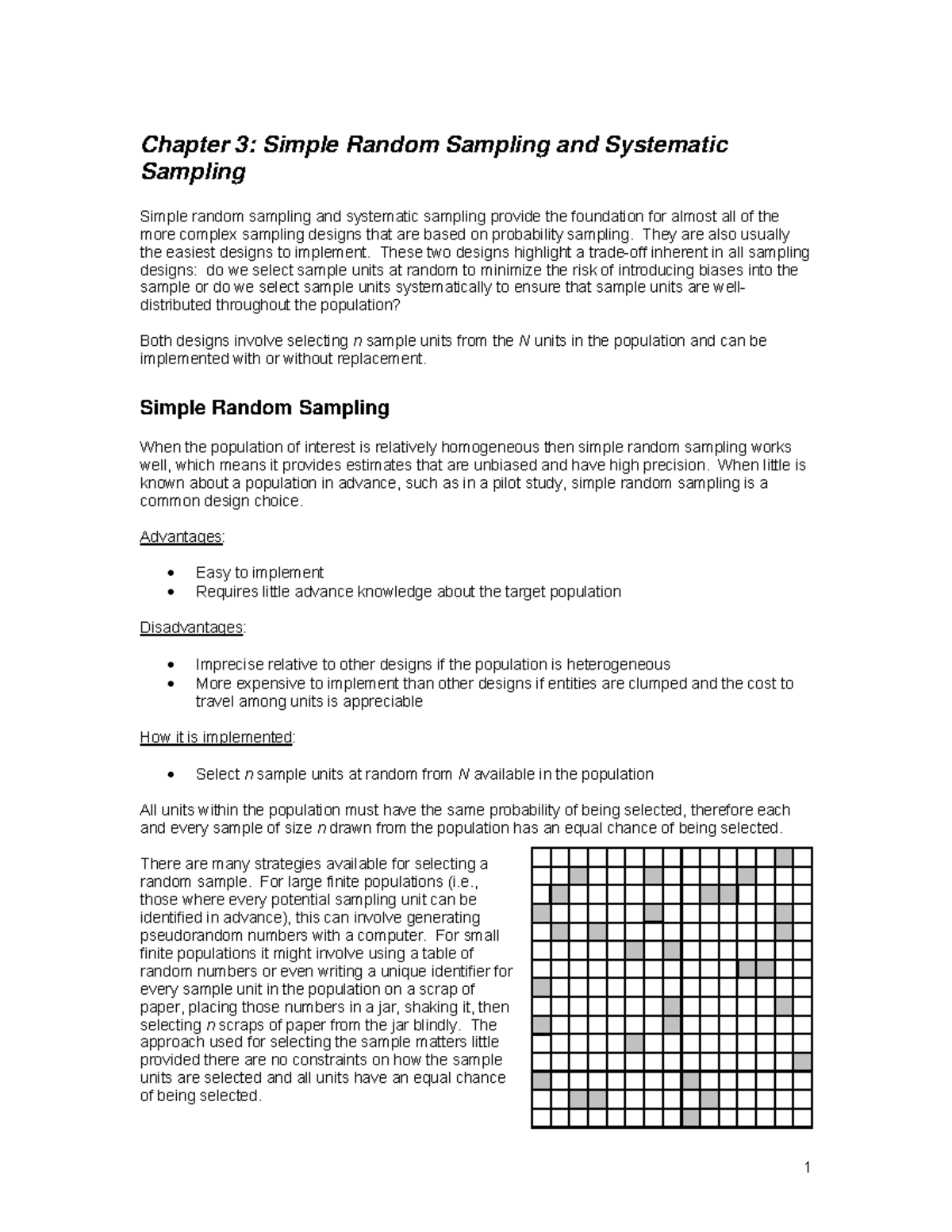 Ch3 - Ghh - Chapter 3: Simple Random Sampling and Systematic Sampling ...
