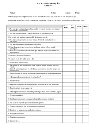 Autism Behavior Checklist - Inventário de Comportamentos Autísticos ...
