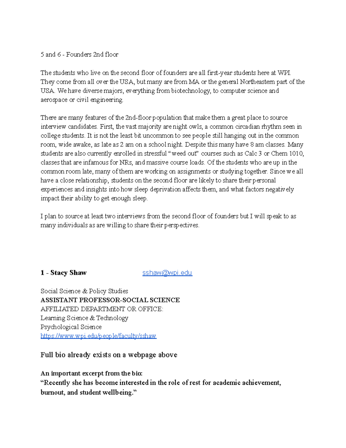 Interview Insights - Research Results for Final Project GPS - Studocu