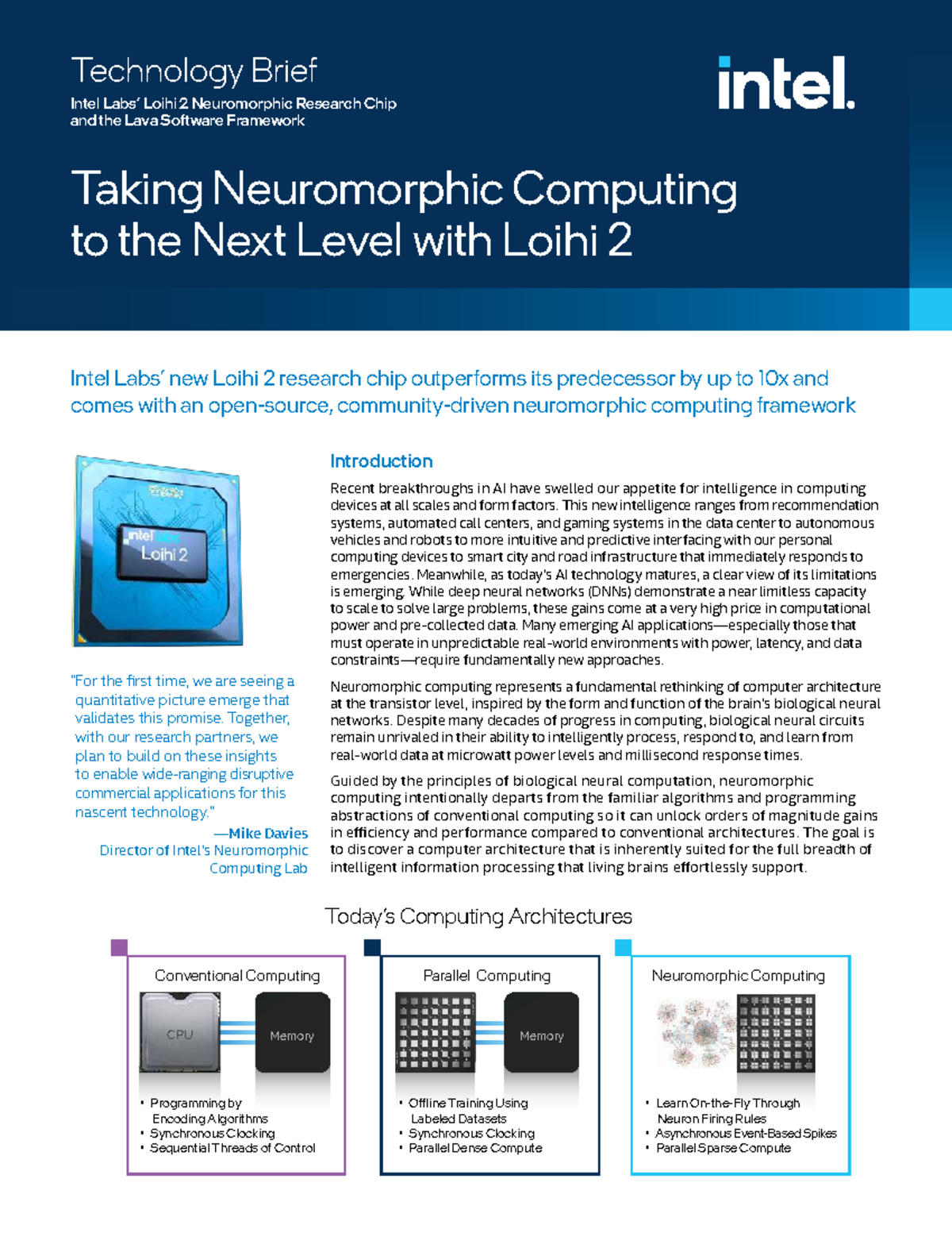 Technology Brief: Advancements in Neuromorphic Computing with Loihi 2 ...