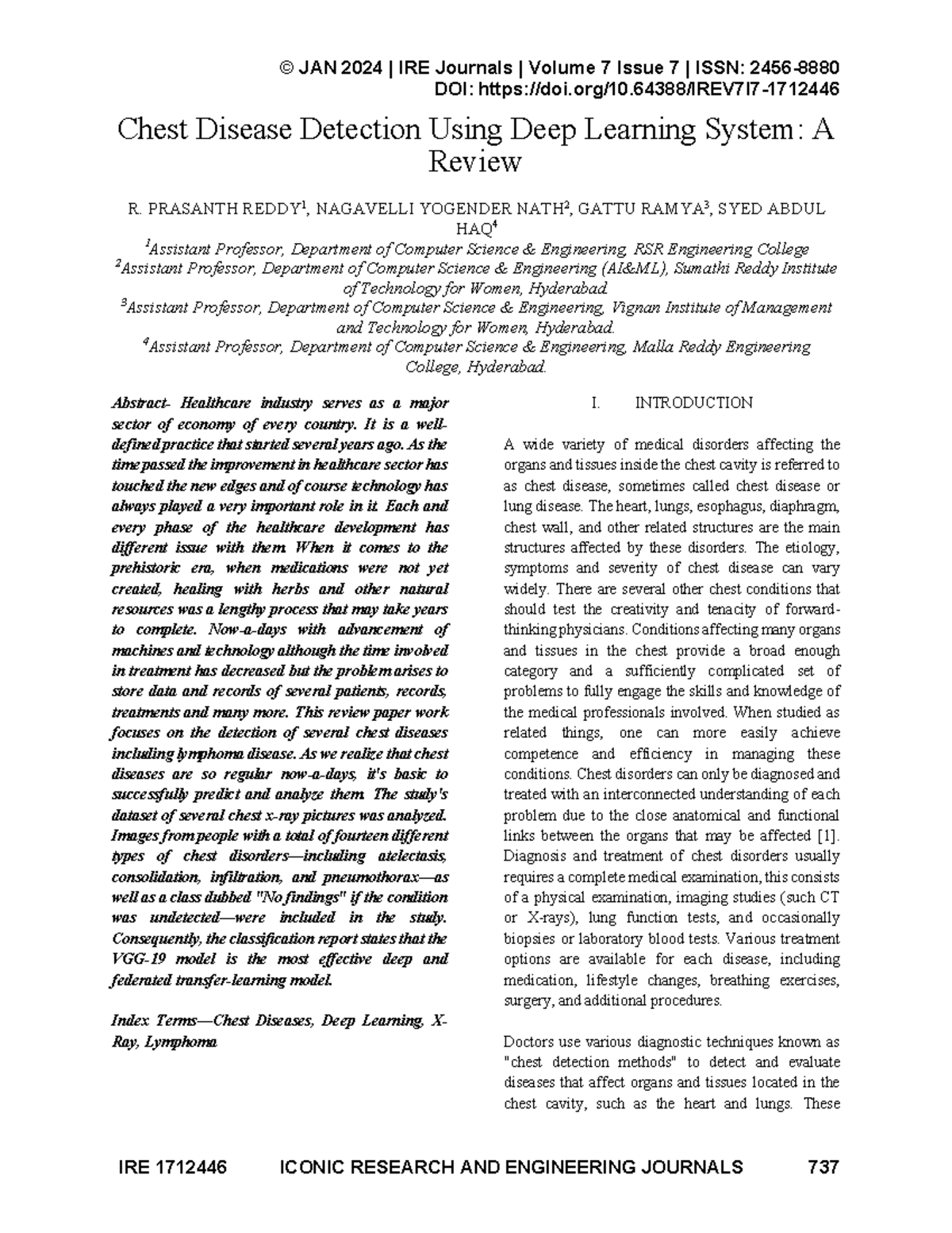 Chest Disease Detection Using Deep Learning: A Review (CSE 1712446 ...