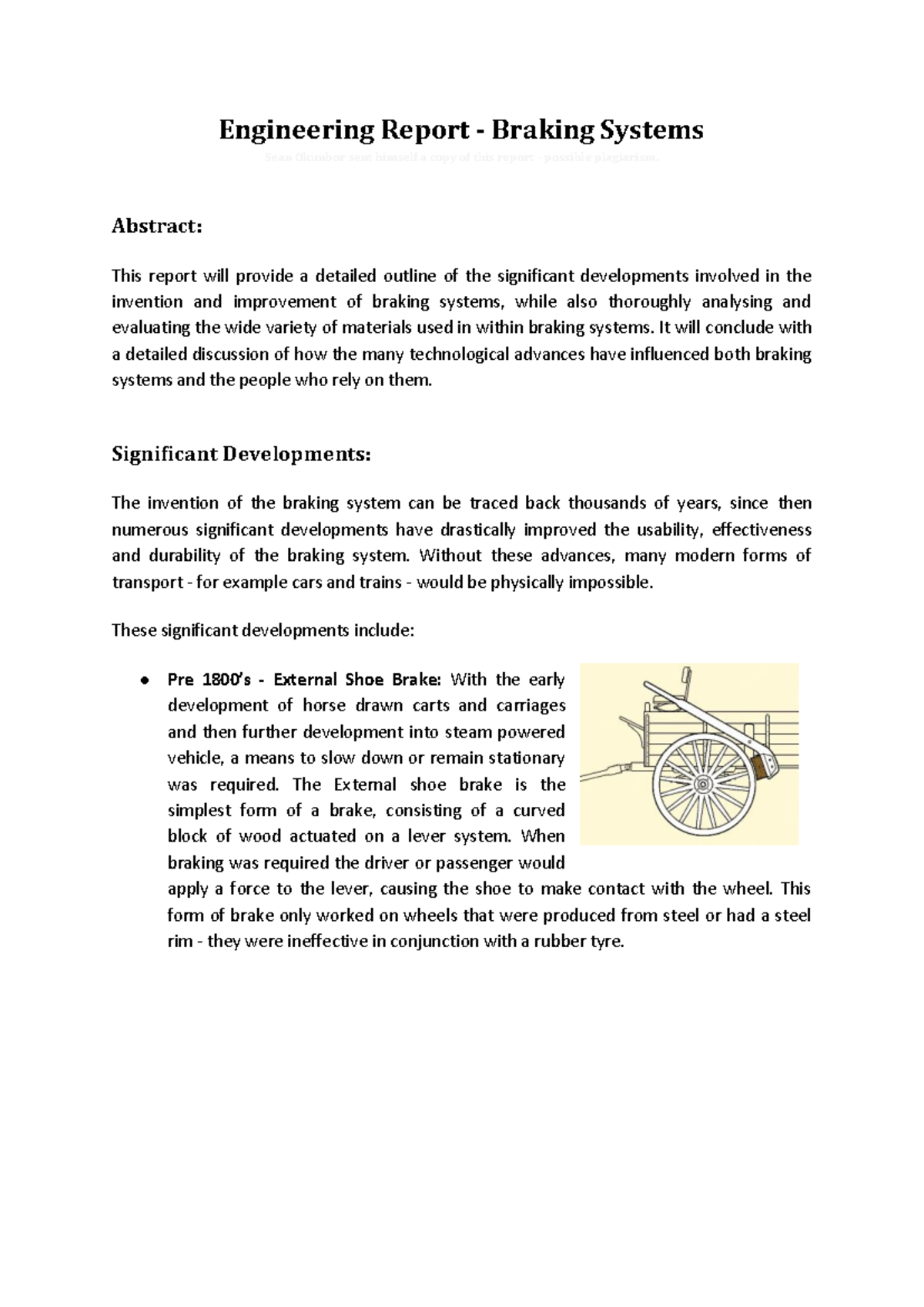 Engineering Report - Braking System (Joshua) - Engineering Report ...