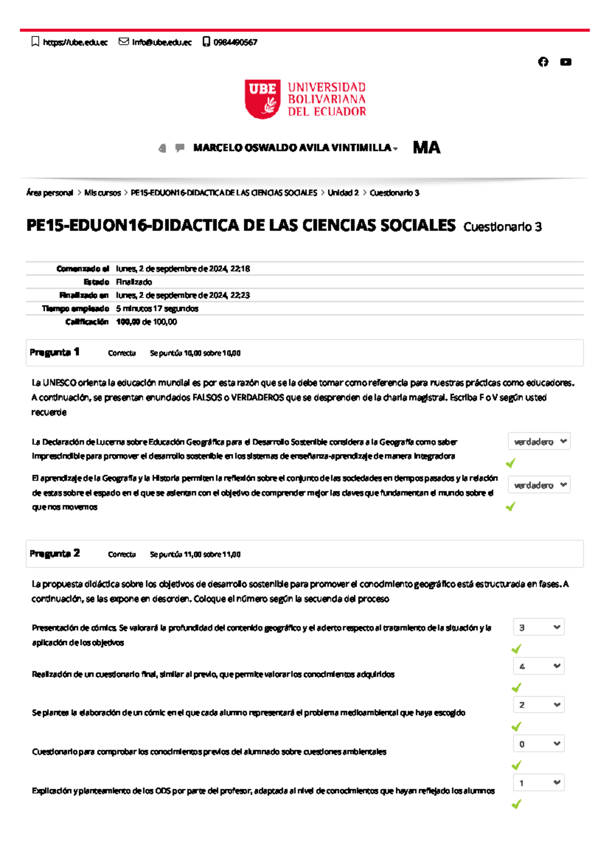 Cuestionario 3: Revisión Didáctica PE15-EDUON16 Ciencias Sociales - Studocu