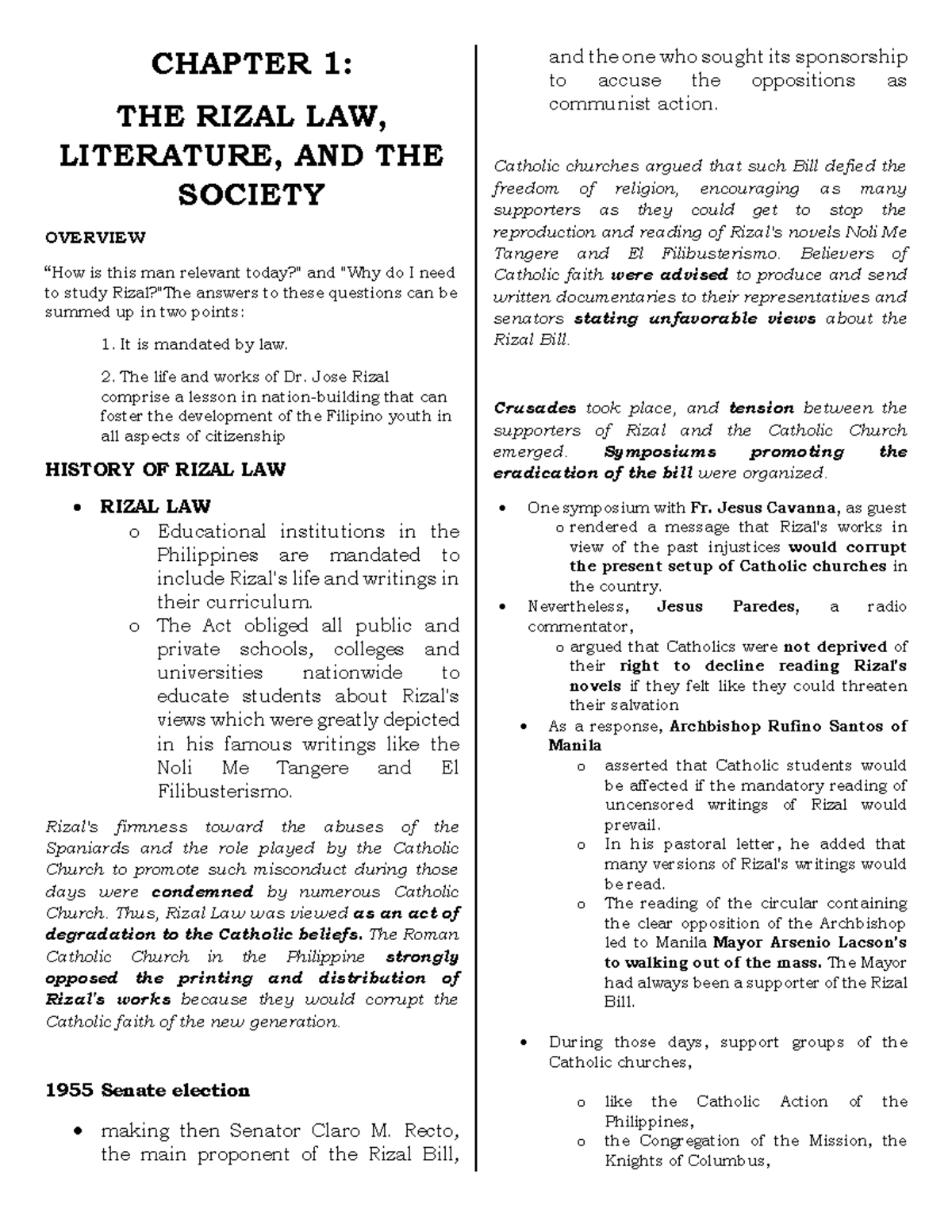 Rizal Studies: Chapter 1-5 Overview and Historical Context - Studocu