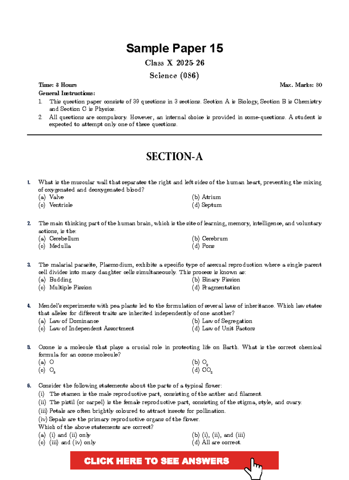 NODIA APP Sample Paper 15 - Class X Science (086) Exam Guide - Studocu