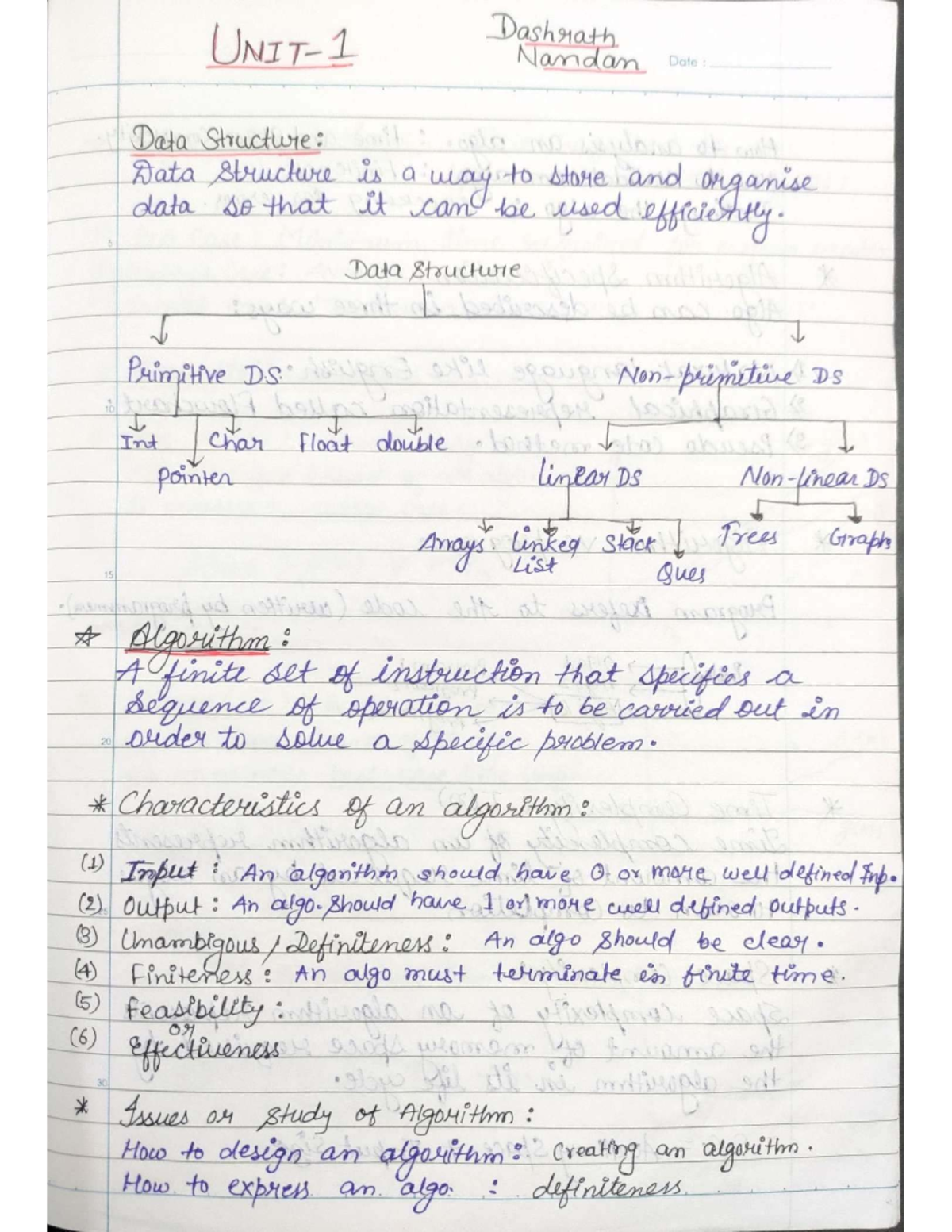 DAA Complete Notes: Data Structures and Algorithms Overview - Studocu