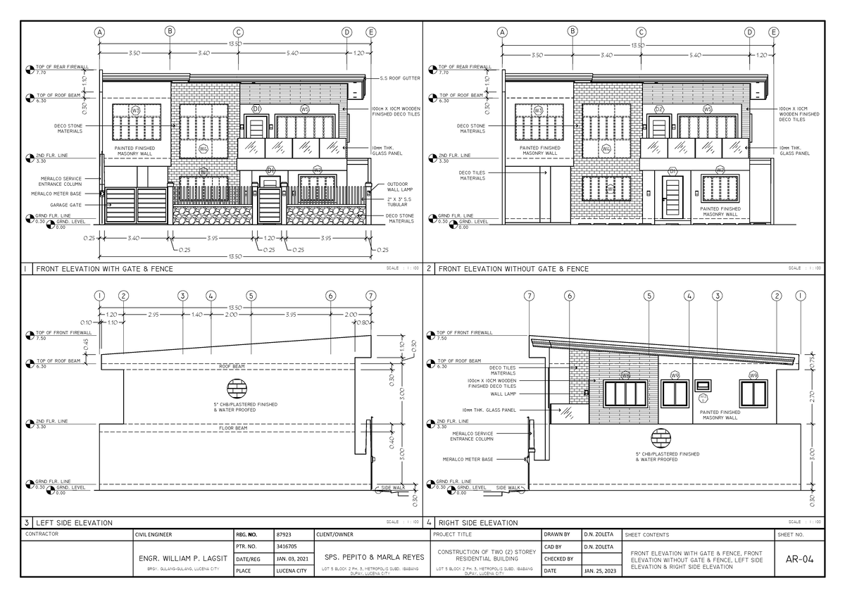 AR-04: Elevation Drawings for Two-Storey Residential Building - Studocu