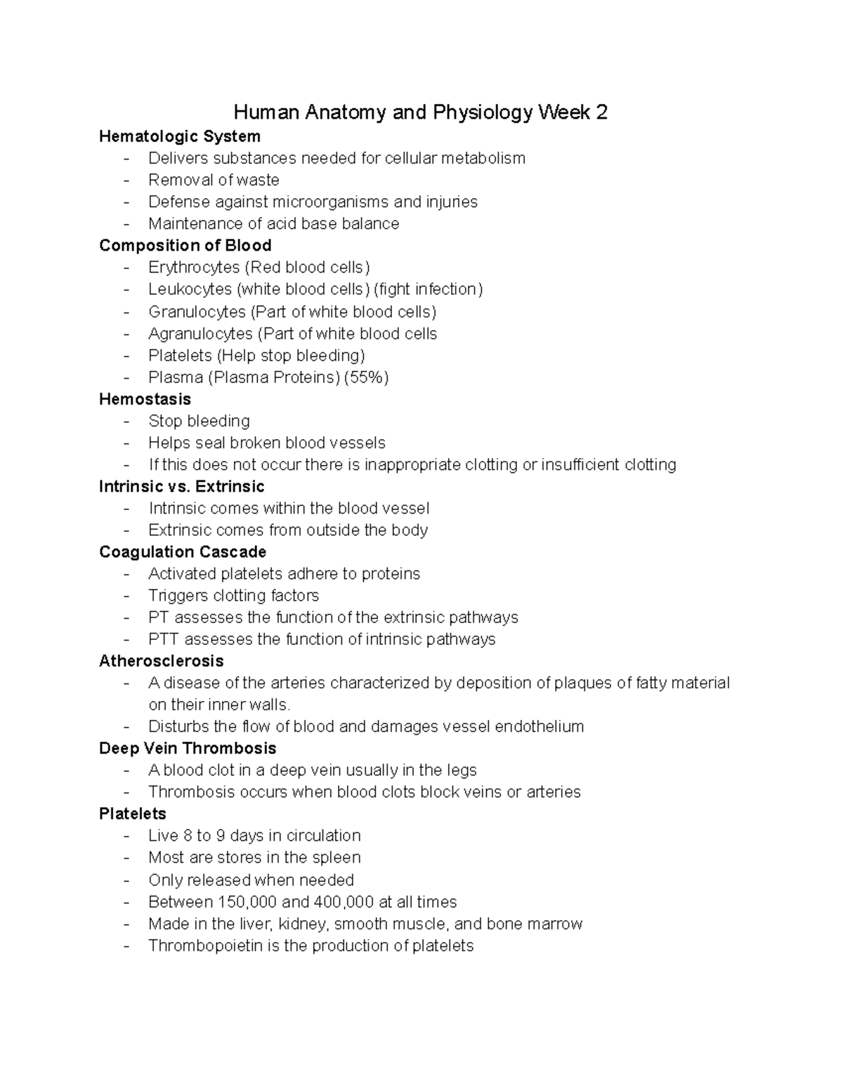 Human Anatomy and Physiology Week 2 Lecture notes - Human Anatomy and ...