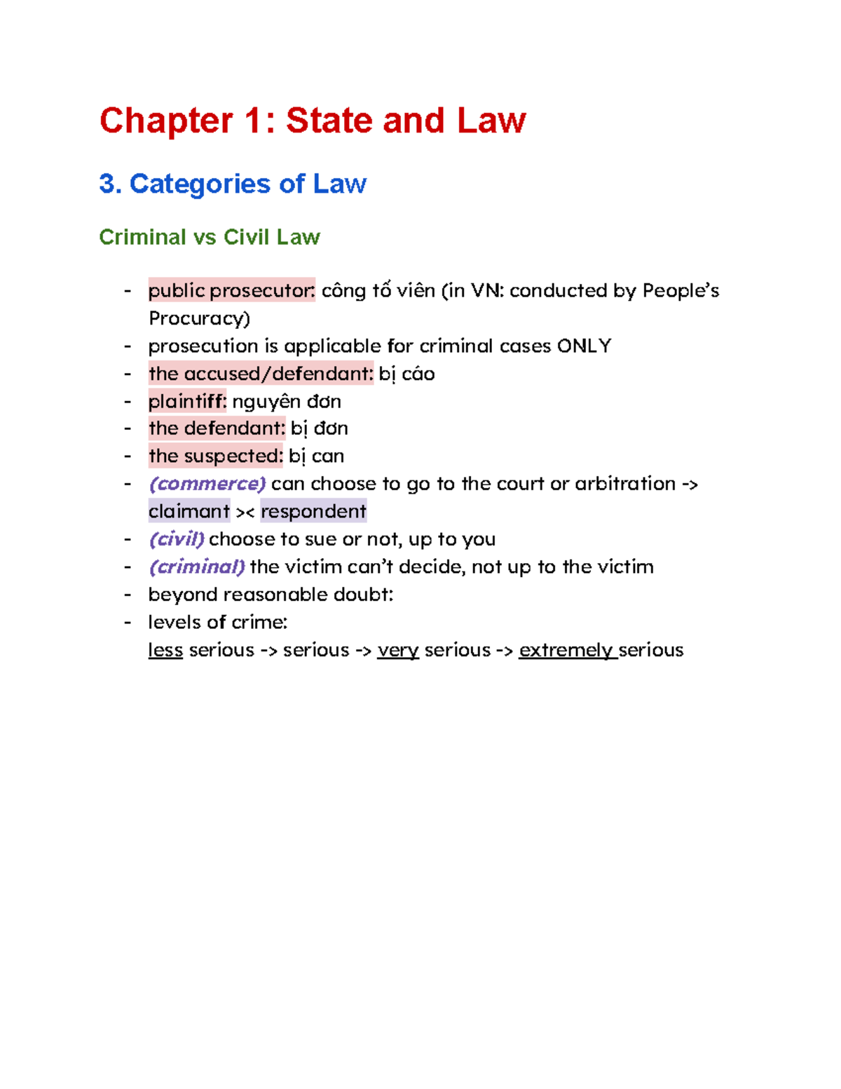C1 - Chapter 1: Overview of Law & Legal Systems in Vietnam - Studocu