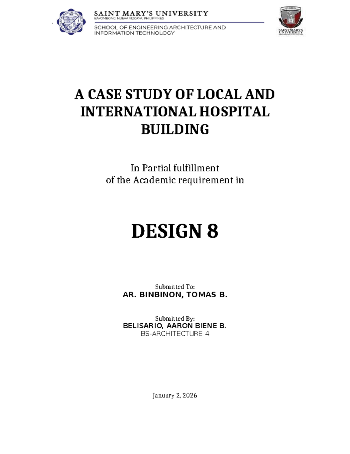 A CASE STUDY ON HOSPITAL DESIGN: LOCAL & INT'L PERSPECTIVES (DESIGN 8 ...