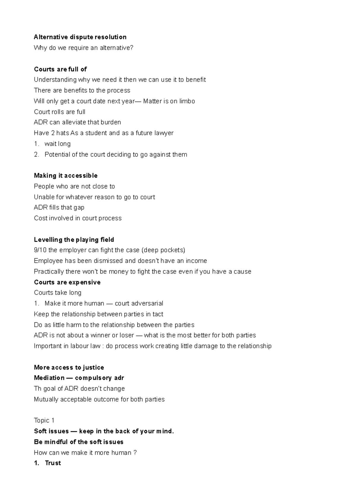 Alternative Dispute Resolution (ADR) Notes: Understanding Its ...