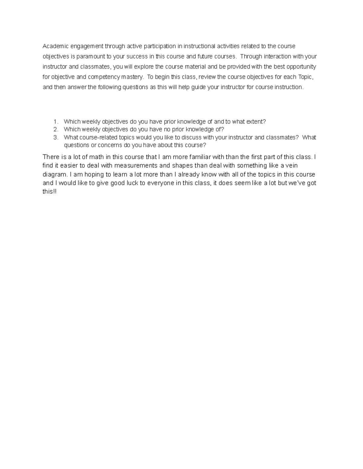MAT-151 Course Engagement & Objectives Overview for Success - Studocu