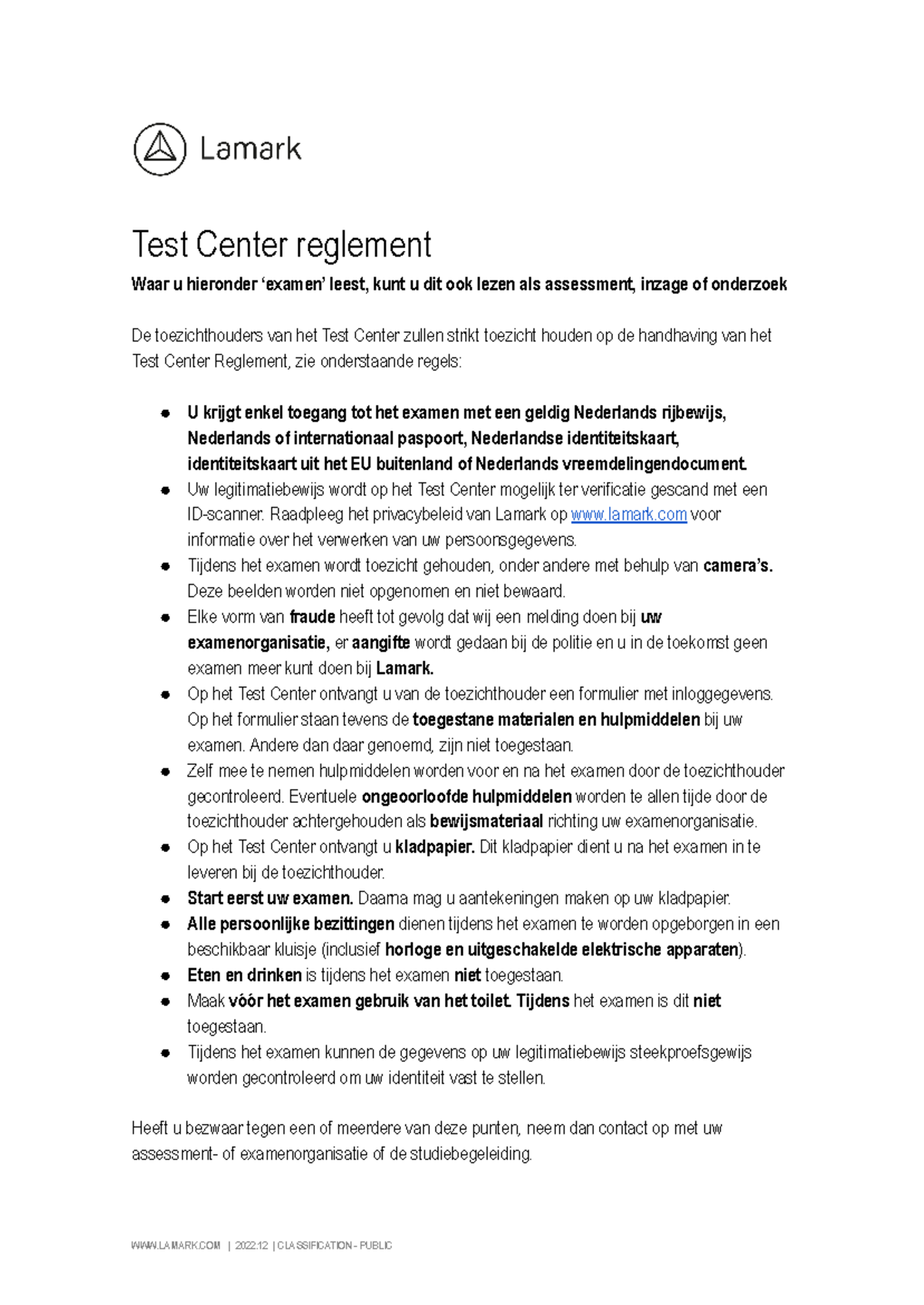 Test Center Reglement - Samenvatting Specifieke Onderwijsbehoefte ...